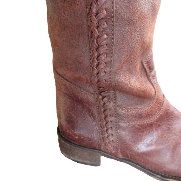 Faconnable Brown Distressed Boots - Picture 7 of 8